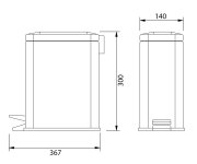 Aqualine Simple Line Odpadkový Koš Obdélníkový 5l, Nerez Lesk