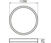 Miledo Azpo Stropní Led Svítidlo, ø 290mm, 18,5w, 3000/4000/6000k, Ip54, černá Mat