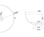 Sapho Thin Umyvadlo Na Desku, Rockstone ø 39 Cm, Bílá Mat