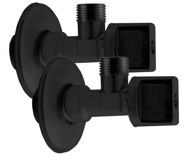 Aqualine Rohový Kulový Ventil 1/2"x3/8", Pár, černá Mat