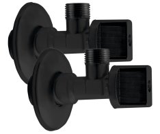 Aqualine Rohový Kulový Ventil 1/2"x3/8", Pár, černá Mat