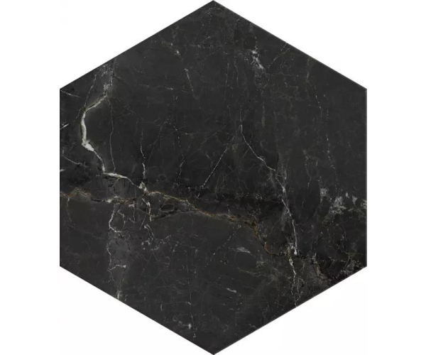 Dlažba jako mramor Deceram Roxbury Black HEX 17,5x20,2 - černá (skladem)
