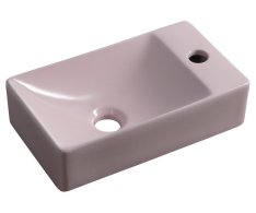 Sapho Margitha Keramické Umývátko 38x22cm, Otvor Pro Baterii Vpravo, Růžová