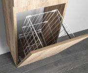 Aqualine Altair Vysoká Skříňka S Košem 40x184x31cm, Pravá, Dub Emporio