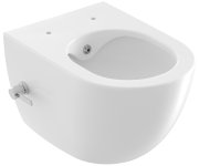 WC Uni Chrome RimOff s bidetovou tryskou - WC s bidetovou tryskou Uni Chrome RimOff, závěsný, bílá X01912