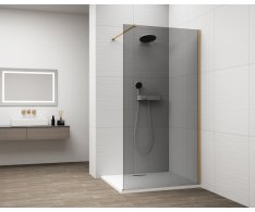 Polysan Esca Gold Matt Jednodílná Sprchová Zástěna K Instalaci Ke Stěně, Kouřové 