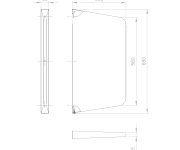 Nofer Dělící Stěna Mezi Urinály 50x680x350 Mm, Nerez Mat