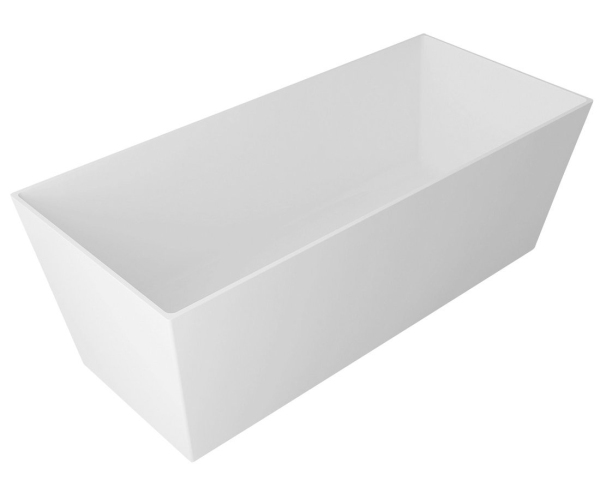 Gelco Kvadrie Volně Stojící Vana 1590x650x550mm, Litý Mramor, Bílá Lesk
