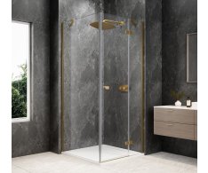 Polysan Globe Gold Matt čtvercový Sprchový Kout 800x800mm, čiré Sklo, Pravé