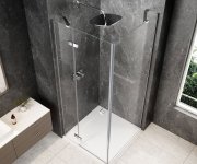 Polysan Globe Chrome čtvercový Sprchový Kout 1000x1000mm, čiré Sklo, Levé