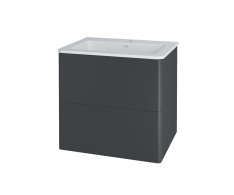 Mereo Siena, Koupelnová Skříňka S Umyvadlem Z Litého Mramoru 61 Cm, Antracit Mat