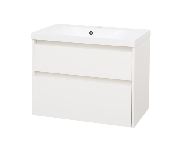 Mereo Opto, Koupelnová Skříňka S Umyvadlem Z Litého Mramoru 81 Cm, Bílá
