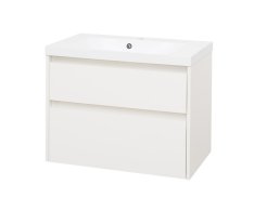 Mereo Opto, Koupelnová Skříňka S Umyvadlem Z Litého Mramoru 81 Cm, Bílá