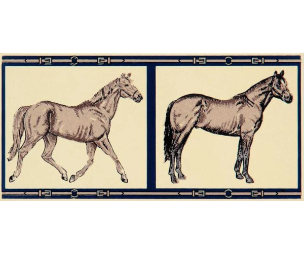 Retro dekor Petracers Grand Elegance Horses su crema 10x20