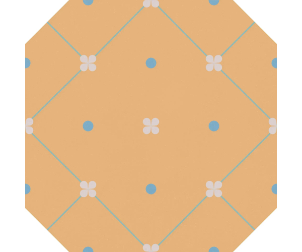 Retro dlažba Cevica Tender Dec. Impala 20x20 - oranžová