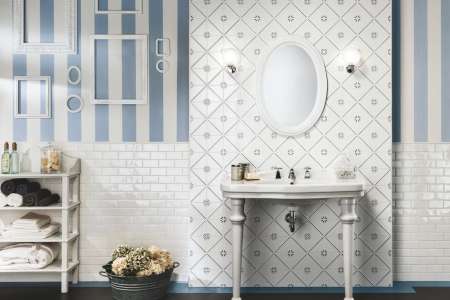 Modro bílá námořnická i romantická koupelna Ceramiche Grazia Formelle