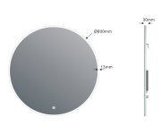 Sapho Viso Kulaté Zrcadlo S Led Osvětlením ø 80cm, Senzor, 2700-6500k