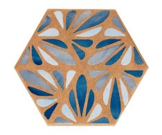 Marca Corona Terracreta Dipinto Chamotte Esagono 21,6x25