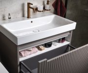 Sapho Nelio Umyvadlová Skříňka 76,5x44x49cm, 1x Zásuvka, Bílá Lesk