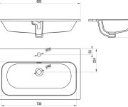 Umyvadlo Chrome Slim, keramické - Umyvadlo Chrome Slim 70 keramické, s otvorem pro baterii, s přepadem, bílá XJX01170002