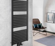 Aqualine Tondi Otopné Těleso Rovné 450x1330 Mm, Středové Připojení, černá Mat