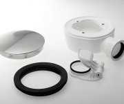 Polysan Vaničkový Sifon, Průměr 90mm, Dn40, Extra Nízký, Krytka Nerez Lesk
