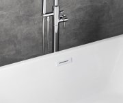 Aqualine Set Krytka Přepadu, Vanová Výpust 6/4", Click-clack, Bílá Lesk