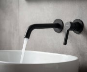 Sapho Iconic Podomítková Dvouprvková Umyvadlová Baterie, černá Mat