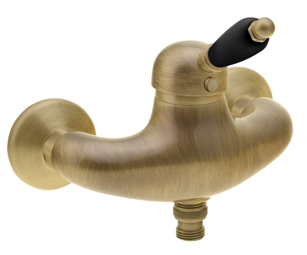 Sapho Kirké Black Nástěnná Sprchová Baterie, černá Páčka, Bronz