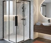 Gelco Luxor Black Sprchové Dveře Pro Rohový Vstup 800mm, čiré Sklo