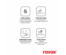 Sprchové dveře Blix BLDP4 - BLDP4 180, lesk+grape