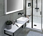 Sapho Plato Deska Rockstone 800x24x360mm, Bílá Mat