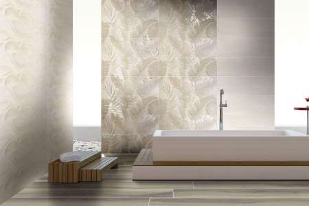 Elegantní světlá koupelna Brennero Bloomy Silk Sand 25x75cm