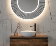 Sapho Pride Strip Kulaté Zrcadlo S Led Osvětlením V Rámu ø 75cm, Stříbrná