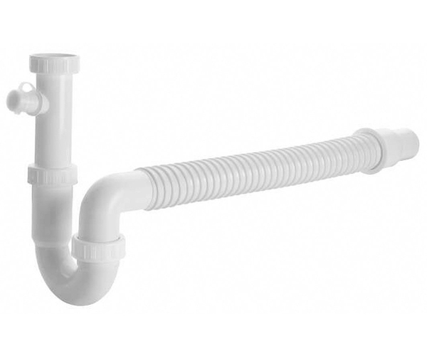 Bruckner Dřezový Sifon Flexibilní S Odbočkou, 6/4", Dn50/40, Bílá