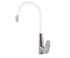 Dřezová baterie s flexibilním ramínkem AMUR chrom/bílá 1/2" AM719.5/10B