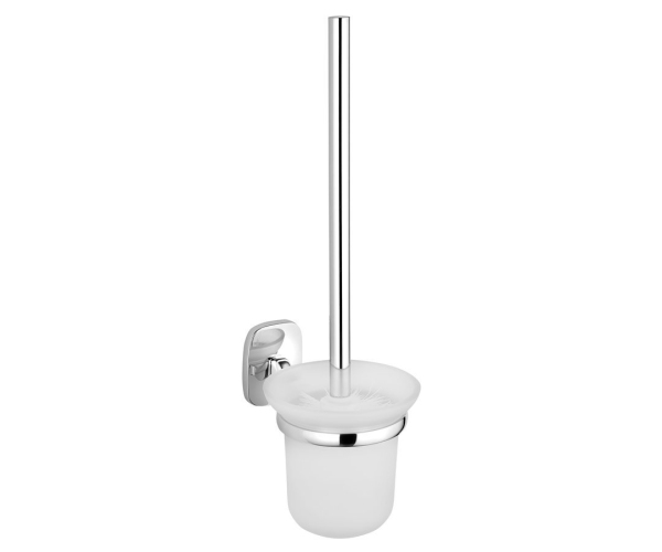 Aqualine Rumba Wc štětka Závěsná, Mléčné Sklo, Chrom