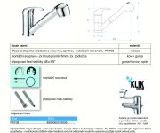 Dřezová Stojánková Baterie S Výsuvnou Sprchou, Klik-klak - Chrom - Perla PR108