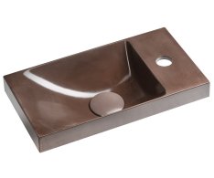 Sapho Agos Betonové Umývátko 40x22cm, Levé/pravé, Tmavě Hnědá Pololesk