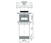 Umyvadlový Dotekový Ventil Klik-klak, Celokovový 5/4", Velká Zátka 01939-KLIK-B
