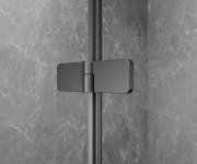 Polysan Globe Gun Metal Obdélníkový Sprchový Kout 900x800mm, Rohový Vstup, čiré Sklo