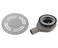 Polysan Flexia Vaničkový Sifon, Průměr 90mm, Dn40, Kruhová Krytka Nerez Mat