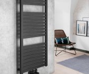 Aqualine Tondi Otopné Těleso Rovné 450x970 Mm, Středové Připojení, černá Mat