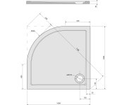 Polysan Sera Sprchová Vanička Z Litého Mramoru, čtvrtkruh 100x100cm, R550, Bílá