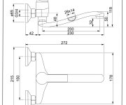 Dřezová Stěnová Baterie S Tvarovaným Plochým Ramínkem, Rozteč 150 Mm - Chrom – Ventura VNR3115-Z