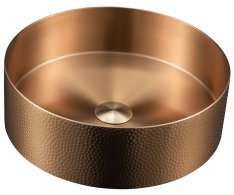 Sapho Aurum Nerezové Umyvadlo Na Desku, Průměr 38 Cm, Včetně Výpusti, Tepané, Měď Mat