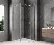 Polysan Globe Chrome čtvrtkruhový Sprchový Kout 800x800mm, čiré Sklo, Pravé