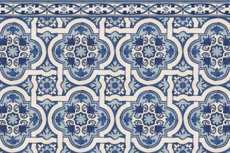 Modrobílá majoliková obkladačka Aleluia Ceramicas Abbey