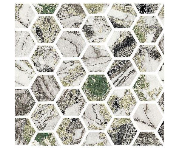 Mozaika jako kámen Fioranese Sound of Marbles Mosaico EXA Screziato Vivace 30x30 Luc. Rett.