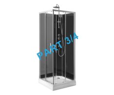 Aqualine Granvik Sprchový Box 800x800x2180mm část 3/4 Zadní Tmavé Sklo